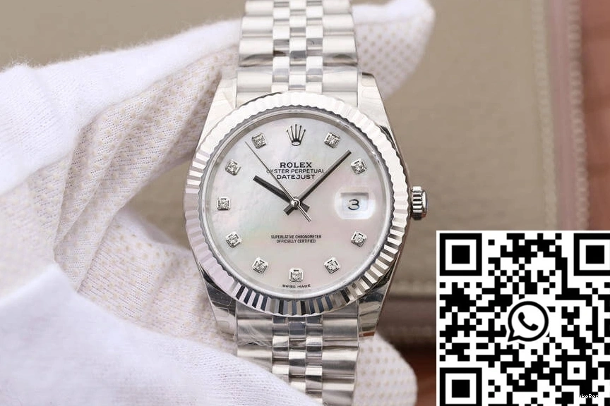 White M126334-0020 Datejust Factory EW Dial Rolex Mother-Of-Pearl 0408
